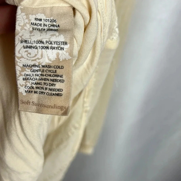 SOFT SURROUNDINGS tunic women L,cream layered silky chiffon ,boho,cottagecore, - Picture 8 of 10